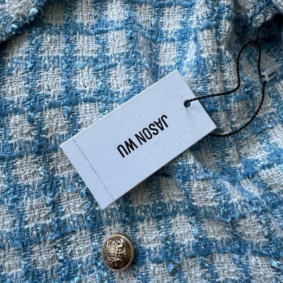 Jason Wu- NWT Blue and White Tweed Cropped Blazer and Mini Skort Matching Set - Picture 6 of 8